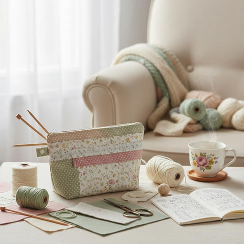 Pochette en tissu personnalisee au punch needle