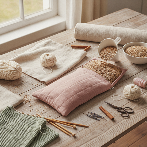 Tuto bouillotte sèche cousue main avec tissu coton, cocooning DIY