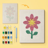 Punch Needle Fleur Rose Étoilée