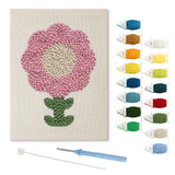 Punch Needle Fleur Rose Ronde