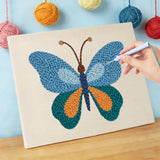 Punch Needle Papillon Bleu