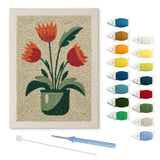 Punch Needle Tulipes Oranges