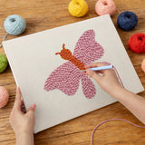 Punch Needle Papillon Rose et Orange