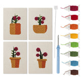 Punch Needle Mini Dahlias Orangés