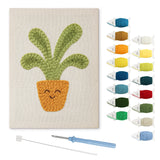 Punch Needle Plante Verte Pot Fleuri