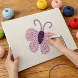 Punch Needle Papillon Mauve