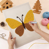 Punch Needle Papillon Jaune et Brun