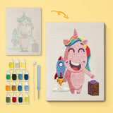 Punch Needle Licorne Rose