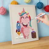 Punch Needle Licorne Rose