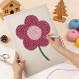 Punch Needle Fleur Rose Stylisée