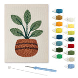 Punch Needle Plante Grasse Verte