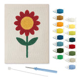 Punch Needle Fleur Rouge et Jaune