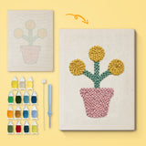 Punch Needle Fleurs Jaunes