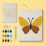 Punch Needle Papillon Jaune et Brun
