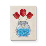 Punch Needle Roses en Vase