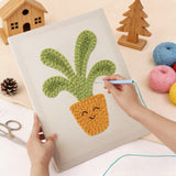 Punch Needle Plante Verte Pot Fleuri
