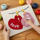 Punch Needle Coeurs Love You