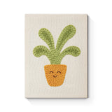 Punch Needle Plante Verte Pot Fleuri