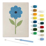 Punch Needle Fleur Bleue