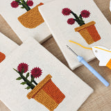 Punch Needle Mini Dahlias Orangés