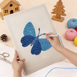 Punch Needle Papillon Bleu Foncé