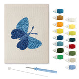 Punch Needle Papillon Bleu Foncé