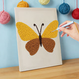 Punch Needle Papillon Jaune et Brun