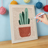 Punch Needle Cactus Pot Rond
