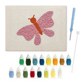 Punch Needle Papillon Rose et Orange