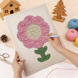 Punch Needle Fleur Rose Ronde