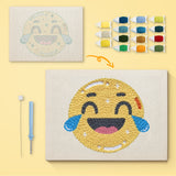 Punch Needle Emoji Rieur