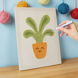 Punch Needle Plante Verte Pot Fleuri