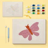 Punch Needle Papillon Rose et Orange