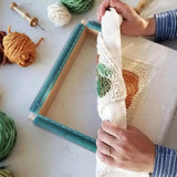 Cadre Punch Needle Carré en Bois