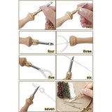 Set d'Aiguilles Punch Needle en Bois