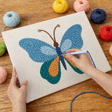 Punch Needle Papillon Bleu