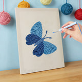 Punch Needle Papillon Bleu Foncé