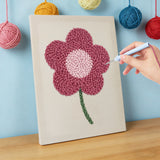 Punch Needle Fleur Rose Stylisée