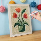 Punch Needle Tulipes Oranges