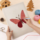 Punch Needle Papillon Rose Rouge