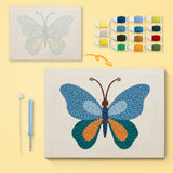 Punch Needle Papillon Bleu
