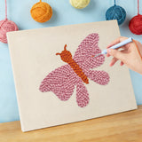 Punch Needle Papillon Rose et Orange