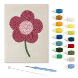 Punch Needle Fleur Rose Stylisée