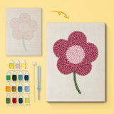 Punch Needle Fleur Rose Stylisée