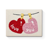 Punch Needle Coeurs Love You