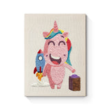 Punch Needle Licorne Rose