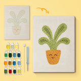 Punch Needle Plante Verte Pot Fleuri