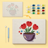 Punch Needle Tulipes en Pot