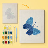Punch Needle Papillon Bleu Foncé