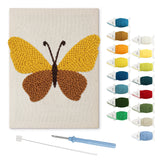 Punch Needle Papillon Jaune et Brun
